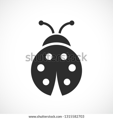 Ladybug vector icon on white backrgound