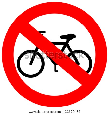 Vector sign no bicycle