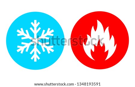 Hot and cold vector icon set on white background Stock foto © 