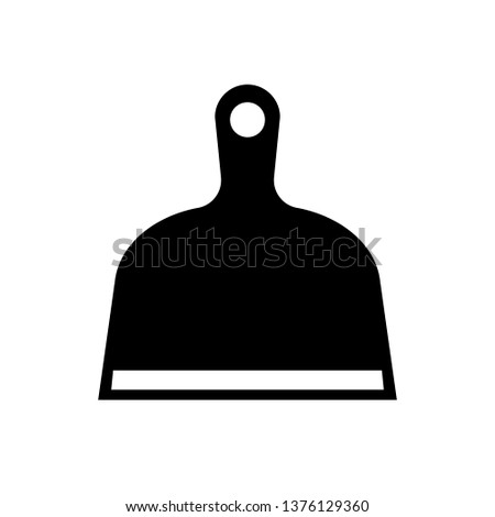 Cleaning tool dustpan vector icon isolated on white background