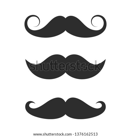 Old style mustaches vector icon isolated on white background