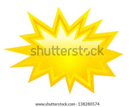 Yellow bursting icon, vector clip art