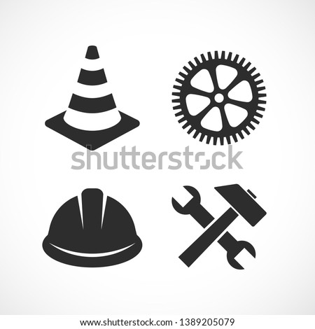 Construction vector icon set isolated on white background