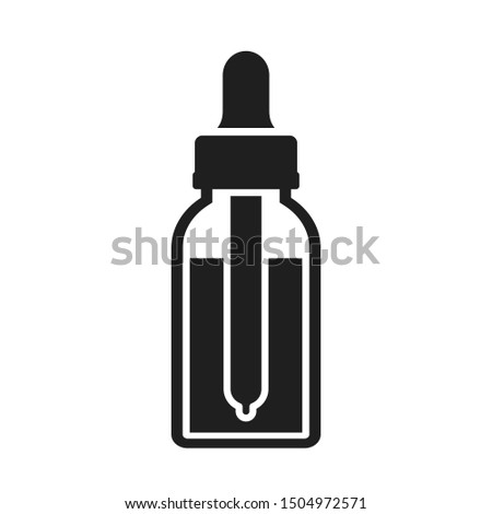 Tincture and dropper vector icon on white background