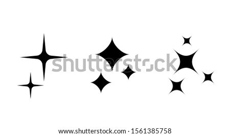 Sparkle stars vector icon set isolated on white background. Abstract web design elements for website or presentation.