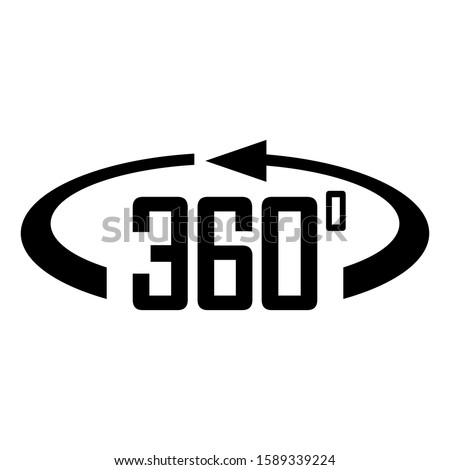 360 degree view vector icon isolated on white background