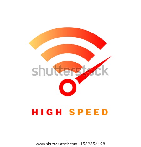 High speed internet vector logo on white background