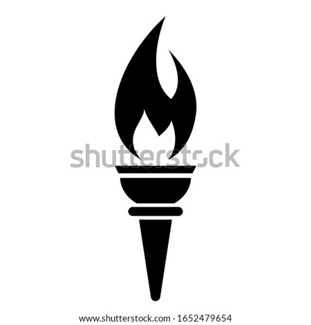 Torch fire vector icon isolated on white background