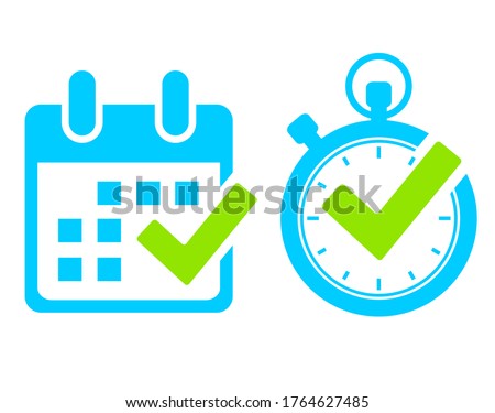 Time is now vector icons set isolated on white background, time concept icon