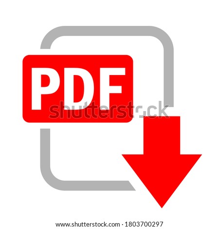 Pdf file download vector icon isolated on white background