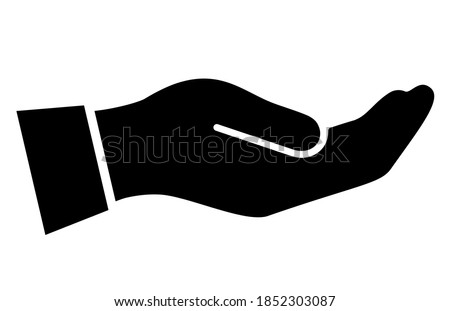 Asking hand vector icon isolated on white background