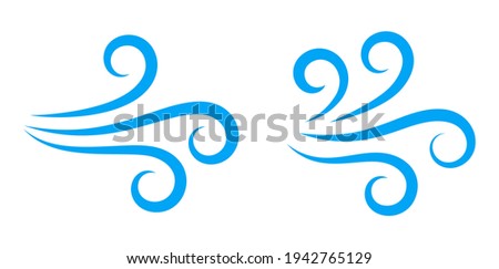 Wind vector icons set isolated on white background