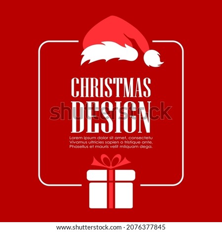 Christmas greeting card design with text box, cristmas holidays vector illustration template, add your text with cristmas wishes