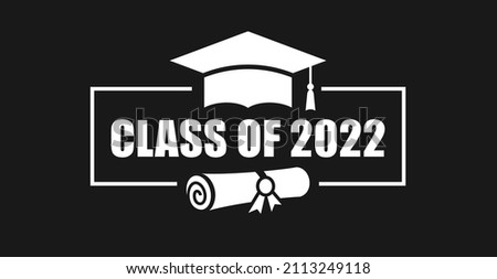 Class of 2022 graduation vector banner on black background Stockfoto © 