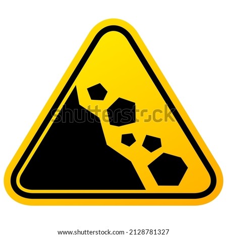 Landslide triangle vector sign isolated on white background, warning symbol of landslide