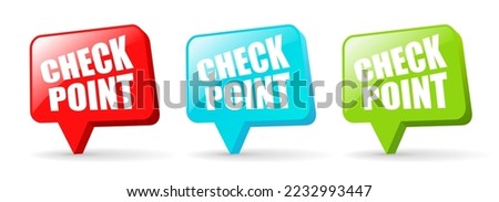 Check point vector buttons set isolated on white background