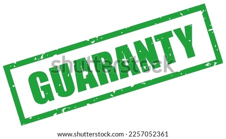 Guaranty business rubber stamp on white background, risk free guarantee vector symbol