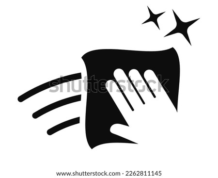 Hand with cleaning wipe vector icon, disinfection symbol on white background, household and home care flat design illustration