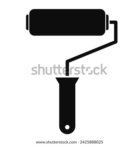 Paint roller vector flat icon isolated on white background, worktool simple symbol
