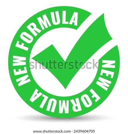 New formula vector tick icon isolated on white background. Quality sign for skin care and beauty certified products, clinically proven new formula symbol