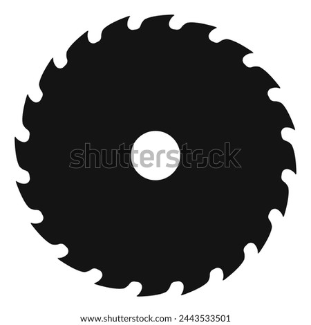 Circular saw blade vector icon on white background, work tool simple flat illustration