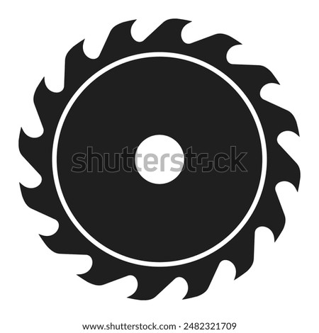 Circular saw blade vector web icon on white background. Simple flat illustration of woodwork equipment