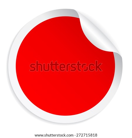 Red round sticker