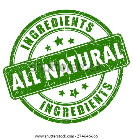 All natural ingredients vector stamp