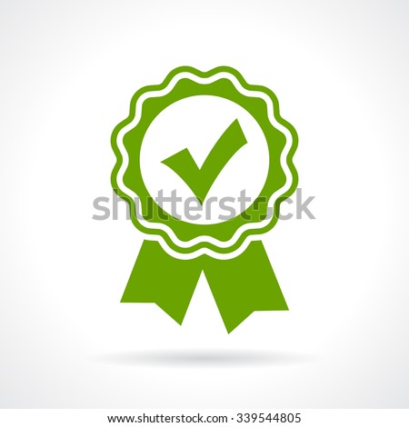 Approved certificate icon isolated on white background