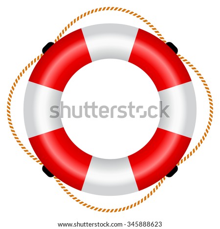 Life raft icon, vector illustration isolated on white background
