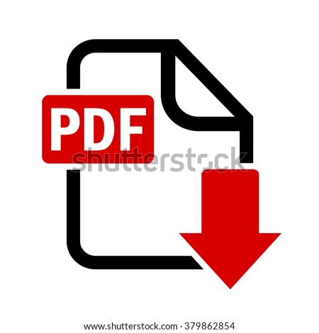 Download pdf file button isolated on white background