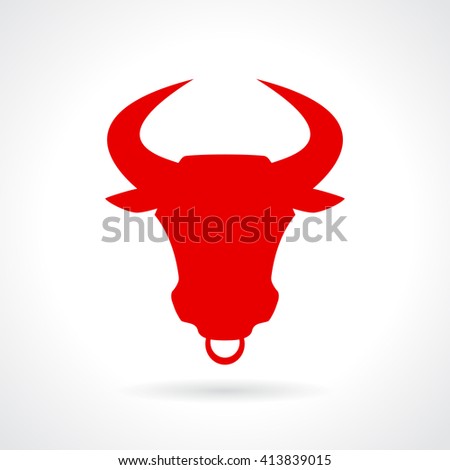 Horned bull icon vector illustration isolated on white background