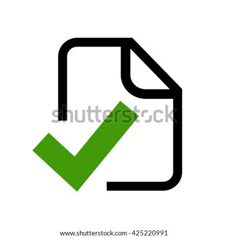 Approved document icon isolated on white background