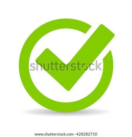 Green tick checkbox vector illustration isolated on white background