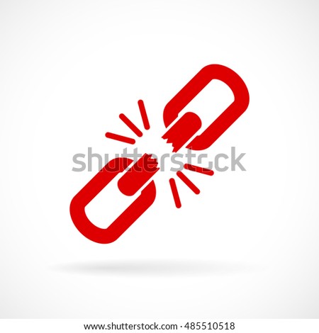 Broken chain icon illustration isolated on white background