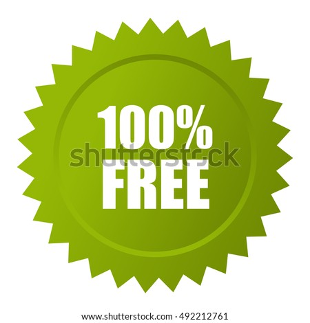 100 free icon isolated on white background. Free vector icon. Free icon eps10. Free star icon. Green free icon.