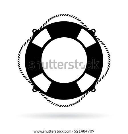 Life ring icon vector on white background. Life preserver icon. Life saving sign. Life ring clip art pictogram.