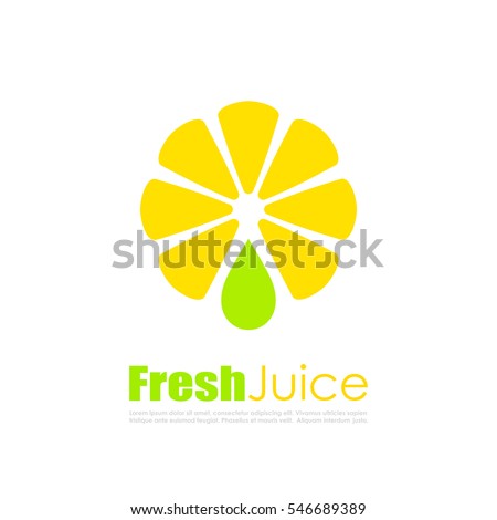 Fresh juice vector logo isolated on white background