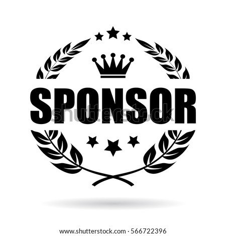 Sponsor laurel business vector icon. Sponsor vector award web emblem.