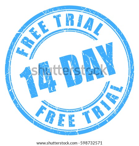 14 day free trial rubber stamp vector illustration on white background, business icon