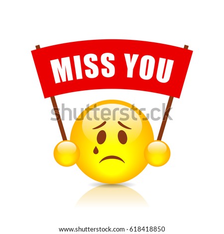 Miss you vector sign on white background