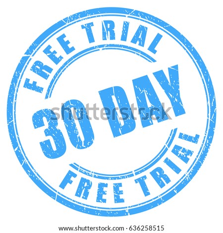 30 days free trial ink round stamp vector eps illustration on white background