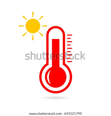 High temperature vector icon on white background
