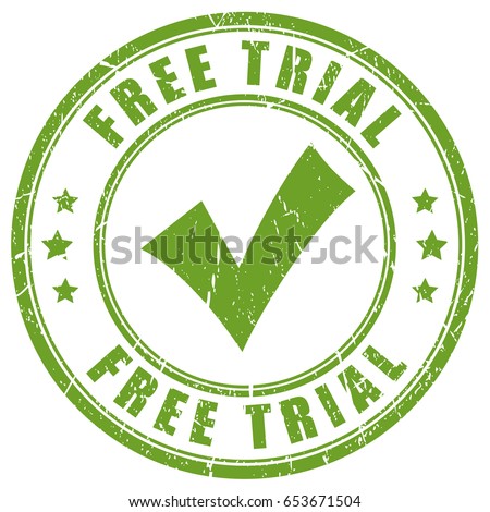 Free trial tick rubber stamp vector illustration isolated on white background