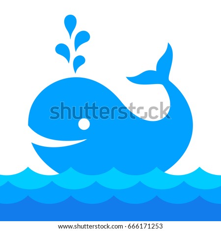 Whale vector illustration isolated on white background