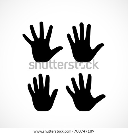 Human palm hand vector silhouette on white background Foto d'archivio © 