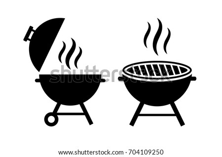 Outdoor grill vector icon illustration isolated on white background