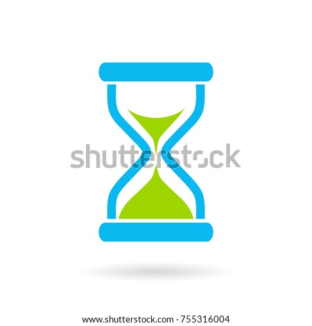 Blue hourglass vector icon