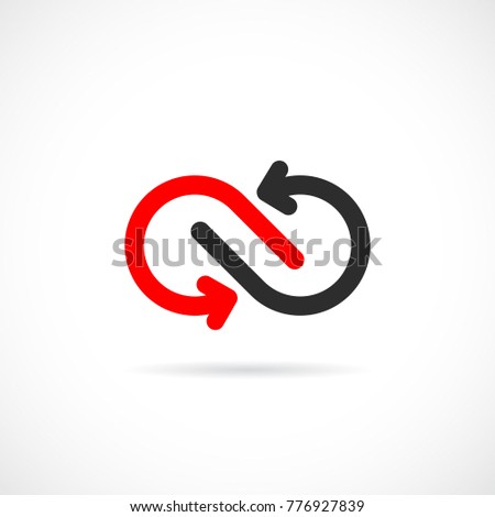 Loop arrows vector logo design isolated on white background Foto d'archivio © 