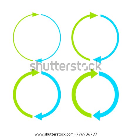 Two steps arrows cycle icon vector illustration isolated on white background